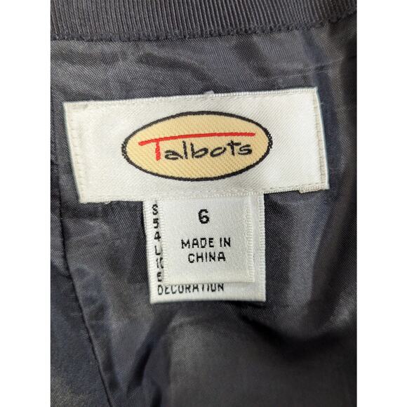 NWOT! TALBOTS! FAB WOOL BLEND FLORAL EMBROIDERY BLACK, CREAM SKIRT! SZ 6 - Picture 6 of 8